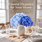 50PCS Blue Mix Hydrangea Artificial Flowers with Stronger Bendable Stems - Image 2