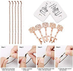 100 PCS Wedding Favors Bottle Opener,Vintage Skeleton Key Bottle Opener,Key Bottle Openers with Escort Tag Cards and Key Chains Wedding Gifts for Guest（Rose Gold） - Image 4