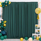 10x10ft Hunter Green Backdrop Curtain for Wedding Parties Wrinkle Free Fabric Dark Green Drapes Backdrop Decoration for Baby Shower Birthday Photography Decoration 2 Panels, 5ft x 10ft by Gogoparti