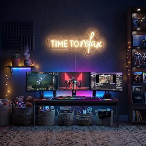 TIME To relax Warm White Neon Sign for Wall Decor Led Neon Lights for Wedding Party Beauty Salon Gym Store Game Room Decorations - Image 6