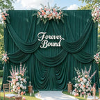 10FT x 15FT Wrinkle-Free Forest Green Backdrop Curtains for Wedding, 2 Panels Hunter Green Fabric Photo Background Drapes for Wedding Reception, Birthday, Bridal & Baby Shower Decorations Photography - Image 2