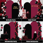 2PCS Arch Backdrop Covers for Arch Stand (7.2ft + 6ft) – Maroon & Black Spandex Fitted Stand Covers for Weddings Baby Showers Birthday Party Supplies Decora & Photo Booths(Only Cover) - Image 4
