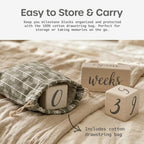 Pondering Pine Baby Milestone Blocks - Natural White Stain Pine Wood with Weeks Months Years Grade - Milestones Age Block Set with Bag, Newborn Weekly Monthly First Year Picture Props, Earth Friendly - Image 6