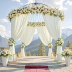 20ft x 15ft Ivory Backdrop Curtains for Wedding Parties, 4 Panels Wrinkle Free Fabric Drapes Photo Backdrop for Baby Shower Birthday Stage Reception Lobby Decoration - Image 3