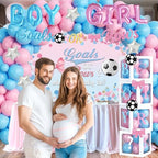 Soccer Gender Reveal Decorations, Baby Boy or Girl Gender Reveal Party Decor, Goals or Bows Backdrop Balloon Banner Tablecloth Cake Topper Box Sash for He or She Sports Gender Reveal Supplies - Image 6