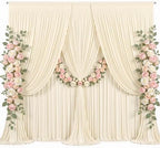 20x10ft Champagne Backdrop Curtain for Parties Wrinkle Free Fabric Backdrop Curtain Wedding Photo Backdrop Drapes for Birthday Party Baby Shower Bridal Shower Photography Back Drop 4 Panels 5x10FT by Suppromo