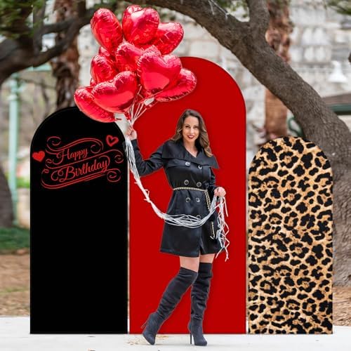 3 Pcs Happy Birthday Party Arch Cover Cheetah Print Birthday Decorations - Image 2
