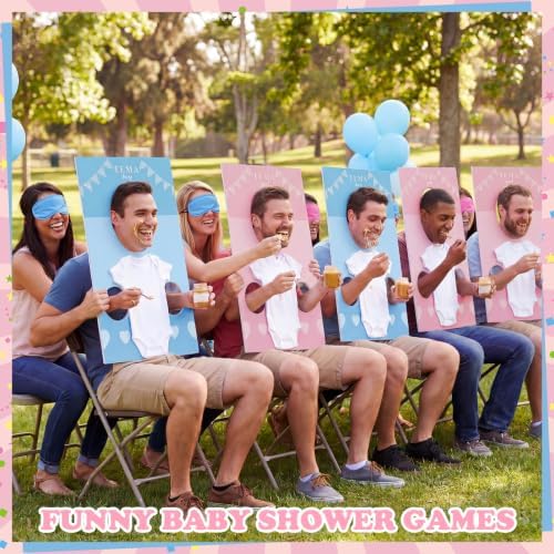 Shyyween 6 Sets Baby Shower Game Feed the Baby Blue Pink Gender Reveal Game - Image 5