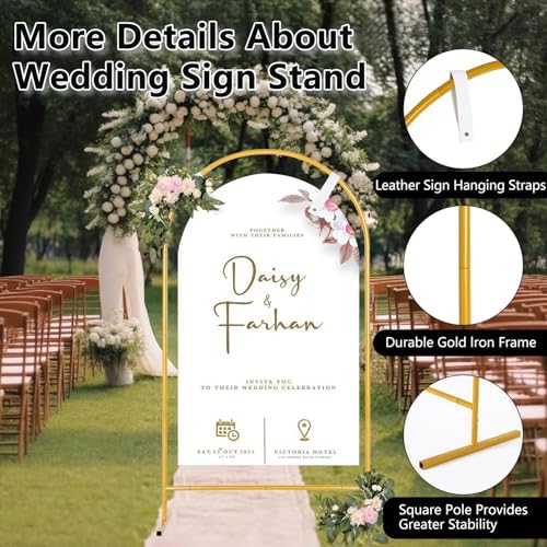 Adjustable Wedding Sign Stand, Event Decor Easel - Image 3