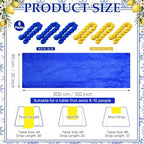 6 Pcs Blue Yellow Party Decorations Amalfi Coast Table Runner - Image 2
