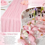 Showgeous 20 Pack Light Pink Cheesecloth Table Runner, 17 x 108 Inches - Image 5
