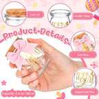 Funnymoom 24 Sets Baby Shower Bottles Favors for Guests Glass 100 ml Milk Jar with Ribbons and Stickers Decorations for Gender Reveal Newborn Centerpiece Party Favor(Pink,It's A Girl) - Image 4