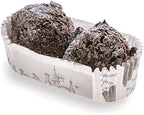 Restaurantware-Premium 3-inch Baking Cups: Regular-Ridged Elliptical Paper Baking Cups Perfect for Muffins, Cupcakes or Mini Snacks - Black & White Press Print Design - Disposable - 200-CT by Restaurantware