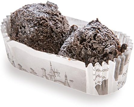 Restaurantware-Premium 3-inch Baking Cups: Regular-Ridged Elliptical Paper Baking Cups Perfect for Muffins, Cupcakes or Mini Snacks - Black & White Press Print Design - Disposable - 200-CT by Restaurantware