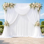 White Backdrop Curtain, 4 Panels, Each 5ft x 10ft - Image 3