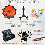Halloween Wedding Guest Book Alternative Spider Web Drop Box Frame - Image 6