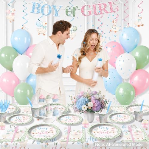 Yingoto 215PCS Goose Gender Reveal Decorations, All-in-One Set Serves 25 - Image 4
