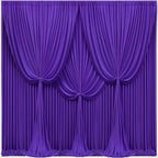 40x10FT Dark Purple Backdrop Curtains for Wedding Parties, Wrinkle Free Polyester Photography Backdrop Drapes for Baby Shower Birthday Parties Stage Background Stand Decorations 4x10ft,10 Panels by Partisky