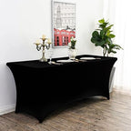 Fixwal 10 Pack 6FT Black Tablecloth Rectangle Spandex Fitted Table Cover - Image 7