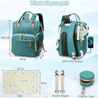 SHITIESHOU Diaper Bag Backpack Baby Bag, Baby Girl Boy Diaper Bag for Dad Mom with Pad, 16 Pockets, Pacifier Case, Large Diaper Bags Unisex for Travel (Green) - Image 6
