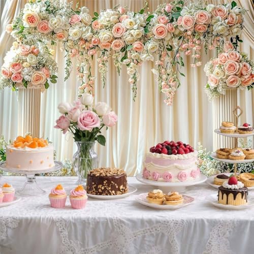 15X10FT Luxurious Castle Palace Wedding Photography Backdrop Pink Rose Floral Bridal Backdrop Anniversary Ceremony Background Girl Party Decorations Baby Shower Banner Mother's Day Photo Booth Props - Image 4