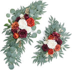 Artificial Burnt Orange Wedding Arch Flower Floral Swags Set of 2 by UdoulaFlowersforLife