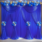 Royal Blue Backdrop Curtain 4 Panels-Wrinkle-Free Royal Blue Curtains Polyester Photography Drapes for Baby Shower Birthday Party Photo Background Backdrop Stand- 16 X10FT - Image 5