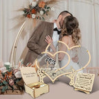 Wedding Guest Book Alternative - Double Heart Drop Box with Heart Pieces - Rustic Wood & Acrylic Sign-in Book for Wedding Reception-Unique Wedding Keepsake Frame - Image 7