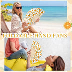 25 Pcs Orange Fruit Folding Paper Fans Bulk with Organza Bags - Image 4