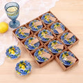 SiliFine 12 Pcs Capri Lemon Party Favors for Guests Small Ceramic Bowl Bulk Gifts Set 3.3 Inch Floral Design Mini Dipping Sauce Dish with Card Box for Bridal Pooja Baby Shower Birthday Guest Gift by SiliFine