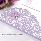 50PCS Purple Blank Wedding Invitations Shower Birthday Quince Party Invites - Image 5