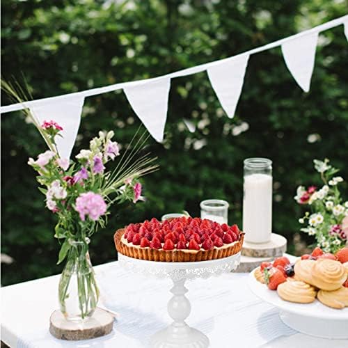 ZOOFOX Set of 10 Metal Cake Stands, Cupcake Holder Fruits Dessert Snack Plate Decor Serving Platter for Baby Shower, Wedding, Birthday Party or Christmas (White) - Image 6