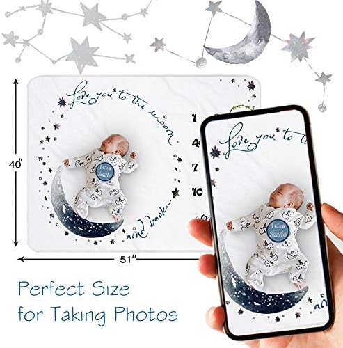 Monthly Milestone Blanket for Baby Boy, Age Month Blankets with Growth Chart, Newborns Gift for Baby Shower, Soft Plush Photo Prop Blanket, Wreath &12 Stickers Included,51''x40'' - Image 6