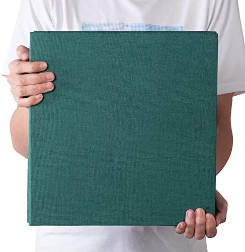 Large Photo Album Self Adhesive 4x6 5x7 3x5 8.5x11 Scrapbook Magnetic Album DIY Scrap Book Length 13 x Width 12.8 (Inches) 120 Black Sticky Pages Linen Cover DIY Photo Album(Dark Green) - Image 6