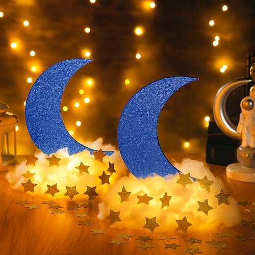 Wonderjune 9 Sets Star and Moon Centerpieces Baby Shower Decor, Blue - Image 2
