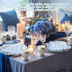 Pickmesh 250 Pcs Blue Hydrangea Party Supplies Blue Floral Gingham Checkered Paper Plates Napkins and Cups Hydrangea Disposable Tableware Set for Summer Wedding Birthday Tea Party Decorations Serve 50 - Image 5