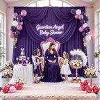 50 ft x 10 ft Wrinkle Free Purple Backdrop Curtain for Parties, 5ft x 10ft 10 Panels Polyester Purple Photo Backdrop Drapes for Wedding Birthday Party Baby Shower Fabric Photo Curtains for Mermaid - Image 4