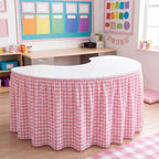 Back to School Pink Gingham Teacher Desk Skirt for Classroom by Unknown