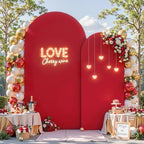 7.2FT & 6FT Arch Backdrop Cover, Black & Red Wedding Arch Covers, Spandex Arch Covers Stretchy Backdrop for Bridal Shower Baby Shower Birthday Decoration - Image 3