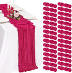 30 Pack Cheesecloth Table Runner 10FT Hot Pink Table Runner Boho Gauze Cheese Cloth Table Runners Long Rustic Sheer Table Decorations for Wedding Party Baby Bridal Shower Birthday Holiday Home by Showgeous