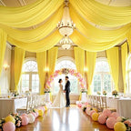 4 Panels 5ft(W) x 20ft(L) Yellow Ceiling Drapes for Wedding Parties by PartyVillage