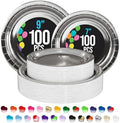 Party Solids Exquisite Silver Mixed Paper Plates - 7 & 9 200 Pack (100 Each) 350 GSM by PartySolids