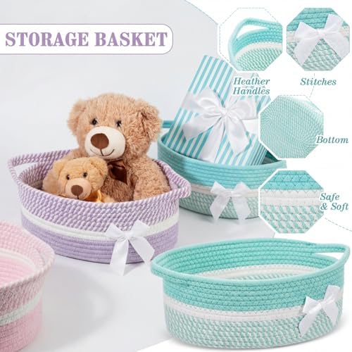 Colingmill 3 Pack Small Empty Gift Baskets, Pastel - Image 3