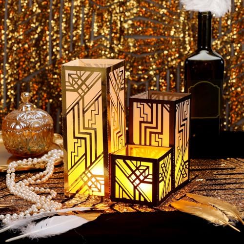Rossesay 12 Pcs Roaring 20s Lantern Table Centerpiece for 1920s Party Decor - Image 3