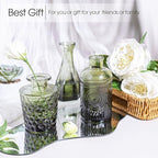 TBWIND 12pcs Green Glass Bud Vases Set, Small Vases for Flowers - Image 5