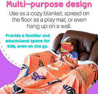 Butterflies and Birds Learning Blanket, Backyard Nature ABC Minky Throw, Preschool Daycare Nap Blanket and Teacher Gift for Toddlers, 50x60 in, Birdy Boutique - Image 5