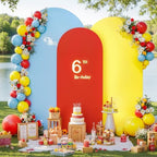 Yellow Red Blue Arch Backdrop Covers 6.6FT 7.2FT 8FT Baby Shower Wedding Photo Birthday Party Arch Covers Stretchy Backdrop Set of 3 - Image 3