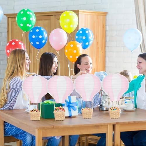 Meooeck 14 Sets Pink Hot Air Balloon Table Centerpieces Decor - Image 6