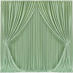 20x10ft Sage Green Backdrop Curtain for Wedding Parties Wrinkle Free Fabric Sage Green Drapes Backdrop Decoration for Baby Shower Birthday Photography Decoration 4 Panels, 5ft x 10ft by Gogoparti