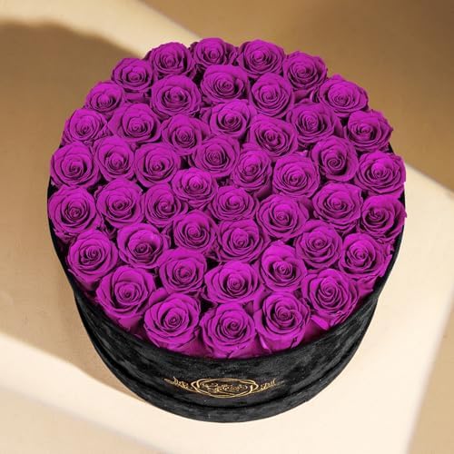 Prifroti 47 Flowers in a Luxury Suede Box, Birthday Gifts for Women, Preserved Flowers, Mothers Day Roses Gift for Mom, Bossy Pink - Image 4